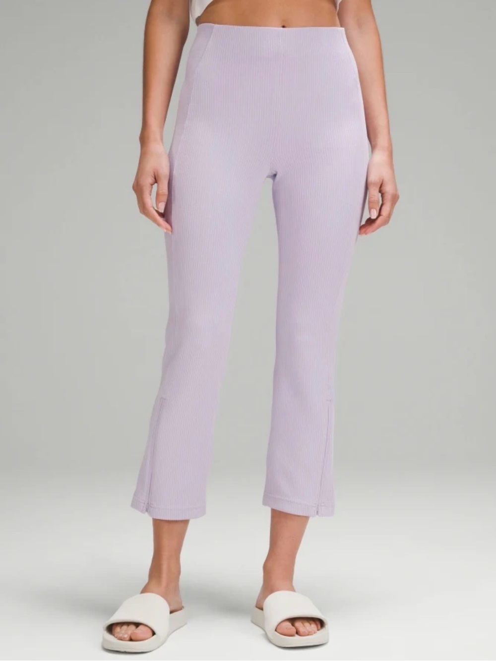 Lululemon Ribbed Lilac Crop Flare Pants
